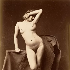 [Young Woman, Nude, From the Front with Hand Over Face], 1860s. Creator: Unknown
