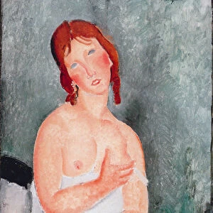 Young Woman in a Shirt, 1818. Artist: Modigliani, Amedeo (1884-1920)
