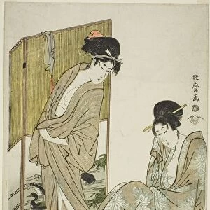 Two Young Women after a Bath, Japan, c. 1803. Creator: Kitagawa Utamaro