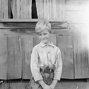 The youngest Arnold boy who also works at land clearing, Michigan Hill, Western Washington, 1939. Creator: Dorothea Lange