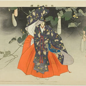 Yugao, from the series "Pictures of No Performances (Nogaku Zue)", 1898. Creator: Kogyo Tsukioka. Yugao, from the series "Pictures of No Performances (Nogaku Zue)", 1898. Creator: Kogyo Tsukioka
