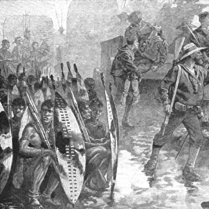 The Zulu War, 1879: Men of H. M. S. Shah inside the Laager at Ginghilovo, (1901)