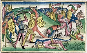 German School Prints: 1 Kings 15: 16: War between Asa and Bsha