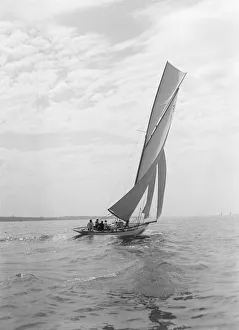 The 10 Metre class sailing yacht Irex, 1911. Creator: Kirk & Sons of Cowes The 10 Metre class sailing yacht Irex, 1911. Creator: Kirk & Sons of Cowes