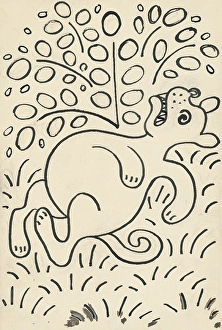 Capek Prints: 10. The Tale of the Dog and the Cat, around 1928. Creator: Josef Capek