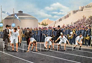 Sport Collection: 100 metres sprint race at the Olympic Games, Athens, 1896, (1936)