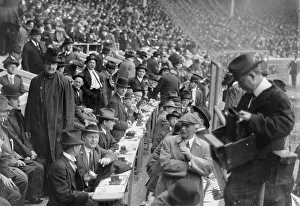 Major League Baseball Prints: 100 telegraphers, Polo Grounds, between c1910 and c1915. Creator: Bain News Service