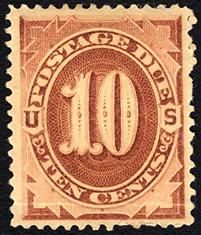 10c Postage Due single, 1879. Creator: Unknown