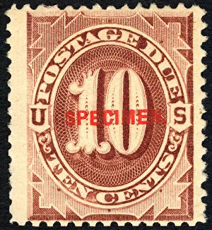 10c Postage Due specimen overprint single, 1884. Creator: Unknown
