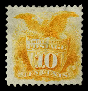 Re Issue Prints: 10c Shield and Eagle re-issue single, 1875. Creator: National Bank Note Company