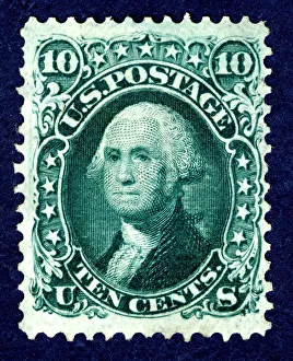 10c Washington F Grill single, 1867. Creator: National Bank Note Company 10c Washington F Grill single, 1867. Creator: National Bank Note Company