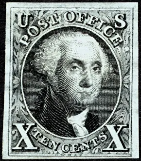 10c Washington reproduction single, 1875. Creator: Unknown