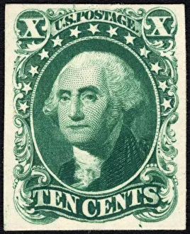 10c Washington trial color card proof, 1881. Creator: American Bank Note Company