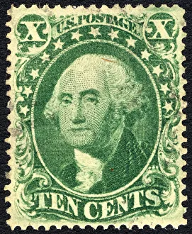 10c Washington type III single, 1857. Creator: Unknown