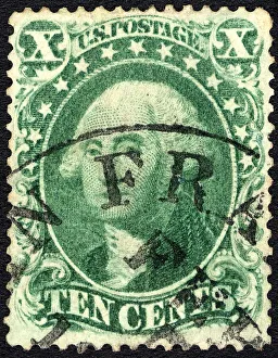 Frank Gallery: 10c Washington type IV single, 1857. Creator: Unknown
