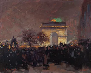 Wood Material Prints: 11 novembre 1920. Installation des cendres du soldat inconnu sous l'Arc de Triomphe de