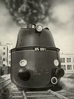 Cecil J Allen Collection: 119 Miles an Hour was attained on a trial run by this new German streamlined locomotive