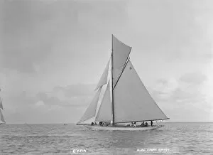 Mylne Collection: The 12 Metre gaff rigged Cyra, 1922. Creator: Kirk & Sons of Cowes