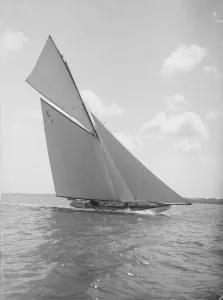 The Solent Prints: The 12 Metre yacht Alachie makes swift progress upwind