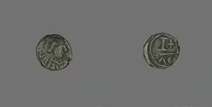 Coin Collection: 12 Nummi (Coin) of a Byzantine Emperor, Roman Period, 6th century CE. Creator: Unknown