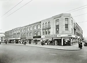 Road Junction Prints: 128-138 High Road, Ilford, Redbridge, London: front elevations, 1955. Creator: Unknown