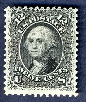 Presidential Collection: 12c Washington E Grill single, 1867. Creator: National Bank Note Company