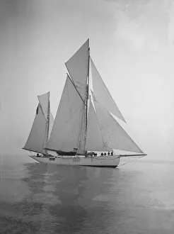 Calm Collection: The 134 ton ketch Lavengro under sail, 1911. Creator: Kirk & Sons of Cowes