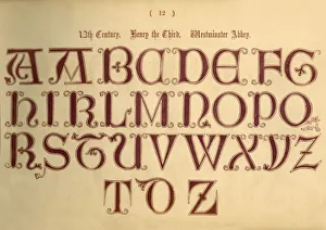 Script Prints: 13th Century. Henry the Third. Westminster Abbey, 1862