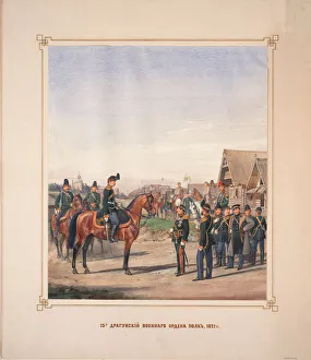 Dragoon Prints: 13th Military Order Dragoon Regiment, 1871. Artist: Piratsky, Karl Karlovich (1813-1889)