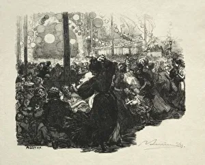 14 Juillet, Rue de Belleville, 10 heures. Creator: Auguste Louis Lepere (French, 1849-1918)