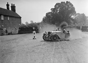 Singer Car Club Prints: 1496 cc Singer competing in the Singer CC Rushmere Hill Climb, Shropshire 1935. Artist