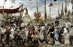 Men And Women Gallery: The 14th of July 1880, late19th / early 20th century. Artist: Alfred Roll