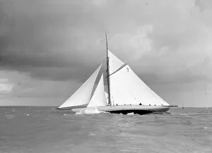 Allom Gallery: The 15 Metre class sailing yacht Istria close-hauled and heeling in fresh breeze, 1912