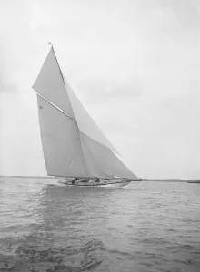 Nicholson Prints: The 15 Metre class sailing yacht Paula III, 1913. Creator: Kirk & Sons of Cowes