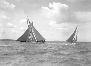 15 Metre Prints: The 15 Metre Hispania, Paula II & Mariska racing at Cowes, 1911. Creator