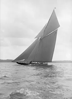 Charles Ernest Collection: The 15 Metre sailing yacht Pamela sailing close-hauled, 1913. Creator: Kirk & Sons of Cowes