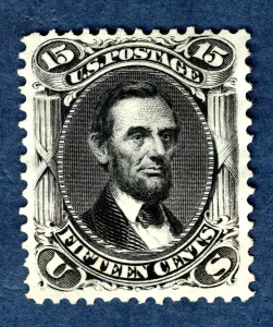 Re Issue Prints: 15c Abraham Lincoln re-issue single, 1875. Creator: National Bank Note Company