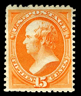 Re Issue Prints: 15c Daniel Webster special printing single, 1875. Creator: Continental Bank Note Company