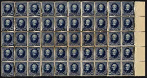 15 Cents Prints: 15c Henry Clay block of fifty, February 22, 1890. Creator: American Bank Note Company