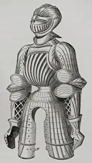 15th century rounded armour, called Maximilian armour, 1877. Creator: Unknown