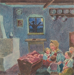 Gustav Prints: 16.- Mother with children, 1932. Creator: Gustav Mally