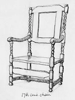17th century chair, c1760, (c1950). Creator: Shirley Markham