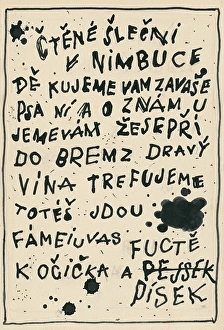 Josef Prints: 18. Talking about a dog and a cat, around 1928. Creator: Josef Capek