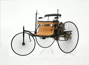 Benz Collection: 1885 Benz 3 wheeler scale model. Creator: Unknown