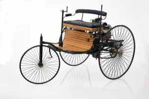 1885 Benz 3 wheeler scale model. Creator: Unknown