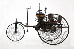 1885 Benz 3 wheeler scale model. Creator: Unknown
