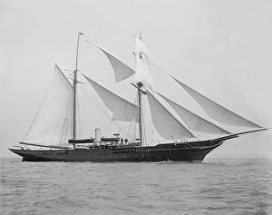 Gaff Rig Collection: The 1894 built schooner Xarifa under sail, 1899. Creator: Kirk & Sons of Cowes