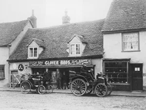 Shop Sign Prints: 1898 Benz and an early Panhard, c1900