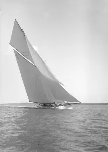 The 19-metre Octavia sailing close-hauled, 1911. Creator: Kirk & Sons of Cowes