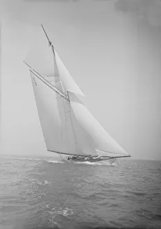 The 19-metre Octavia sailing close-hauled, 1911. Creator: Kirk & Sons of Cowes